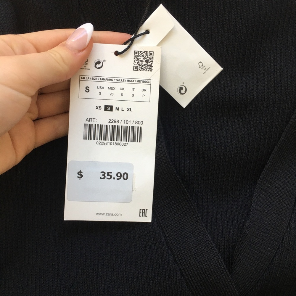 Zara Ribbed Button Top - Picture 5 of 6